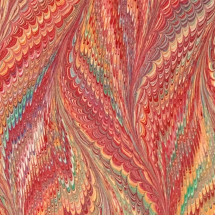 Hand Marbled Paper Butterfly Pattern in Red Multi ~ Berretti Marbled Arts